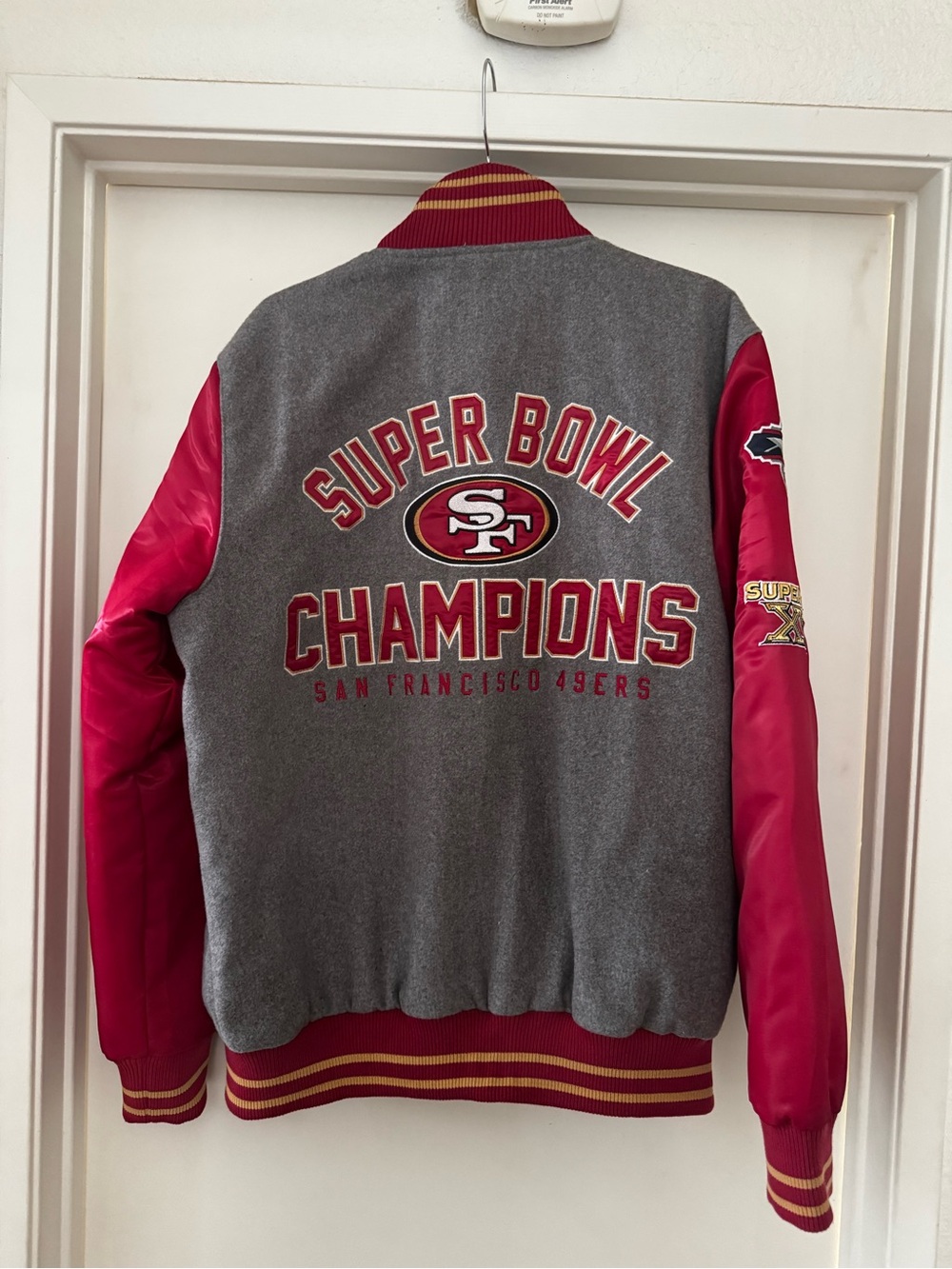 NFL San Francisco 49ers Gray & Red Letterman Jacket - Picture 2 of 6